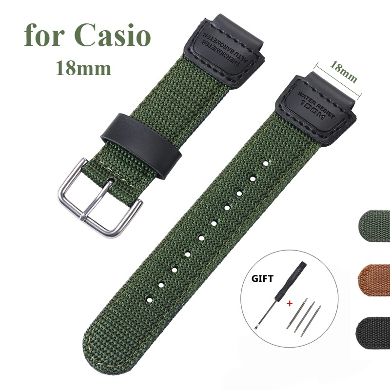 Luxury Watch Casio - Nylon Watch Strap 18mm Men Canvas