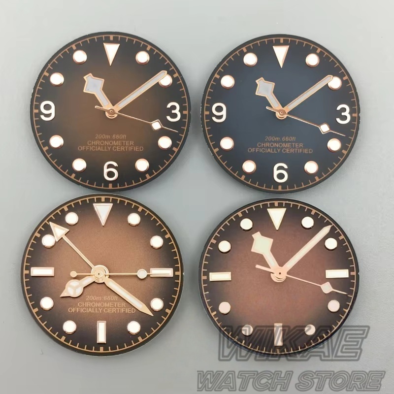 Bronze Case Watch - 29mm Gradient Dial Vintage Black Brown