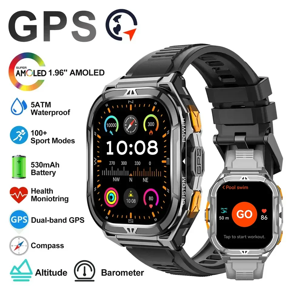 Luxury Watch In The World - Luxury AMOLED Smartwatch Real GPS 5ATM