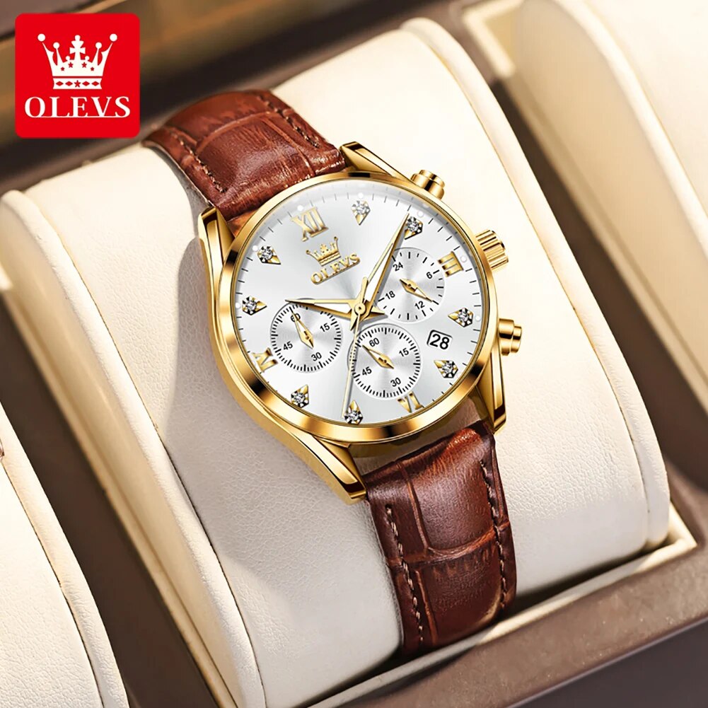 OLEVS 5523 Women's Watches Lea - đánh giá và giá Luxury Watch With Leather Strap