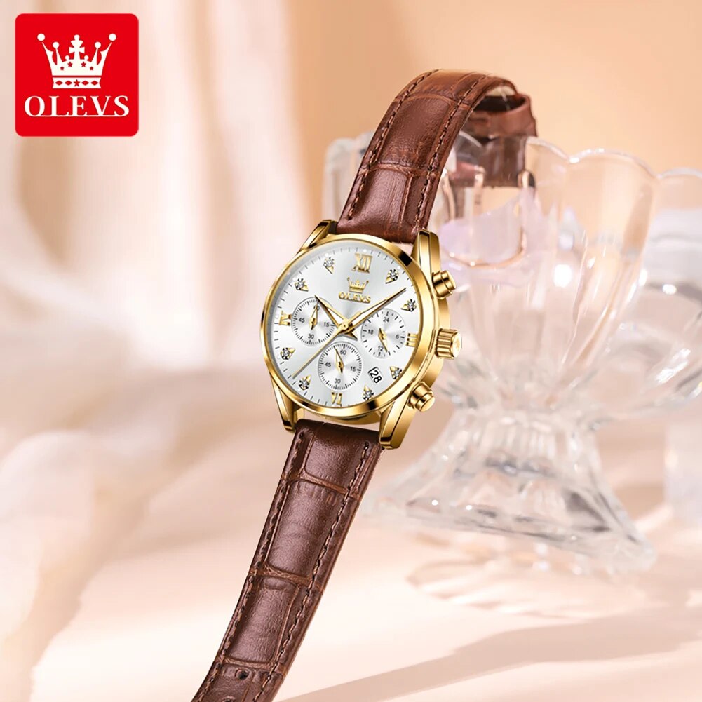 OLEVS 5523 Women's Watches Lea - đánh giá và giá Luxury Watch With Leather Strap