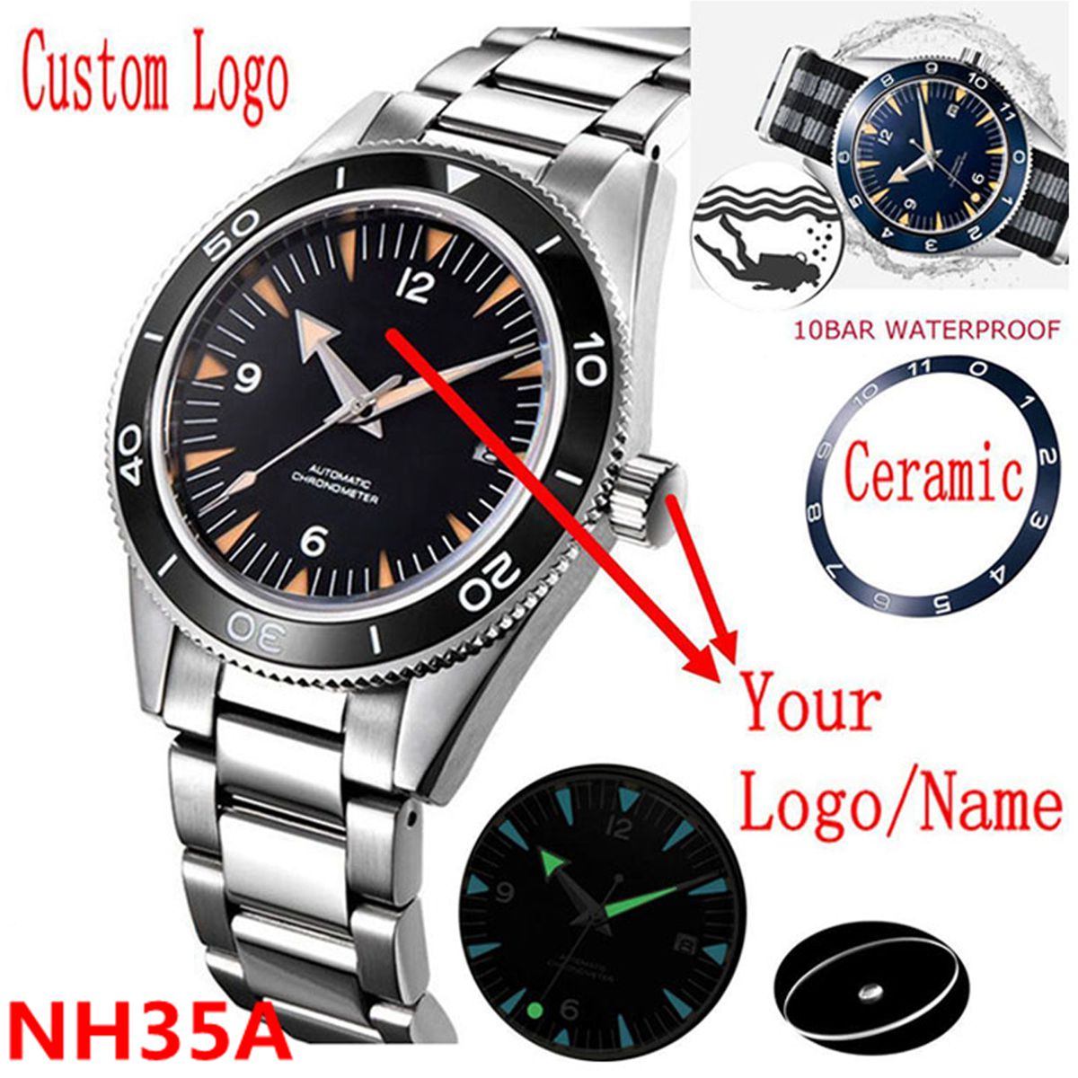 Tùy Chỉnh Logo NH35A Đồng Hồ 1 - đánh giá và giá Luxury Watch Deals