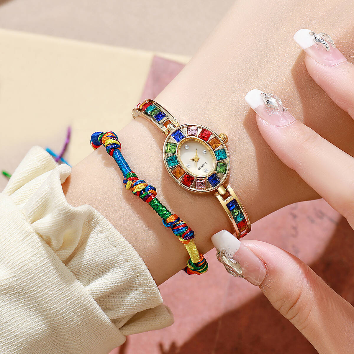 2PCS/Set Luxury Rhinestone Wom - đánh giá và giá Luxury Watch Deals