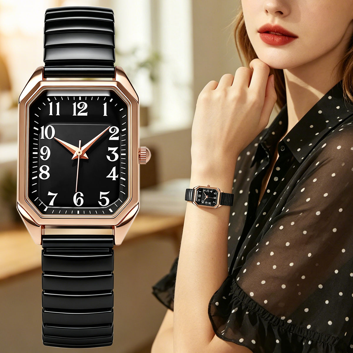 Women Octagonal Rectangle Quar - đánh giá và giá Luxury Watch Deals