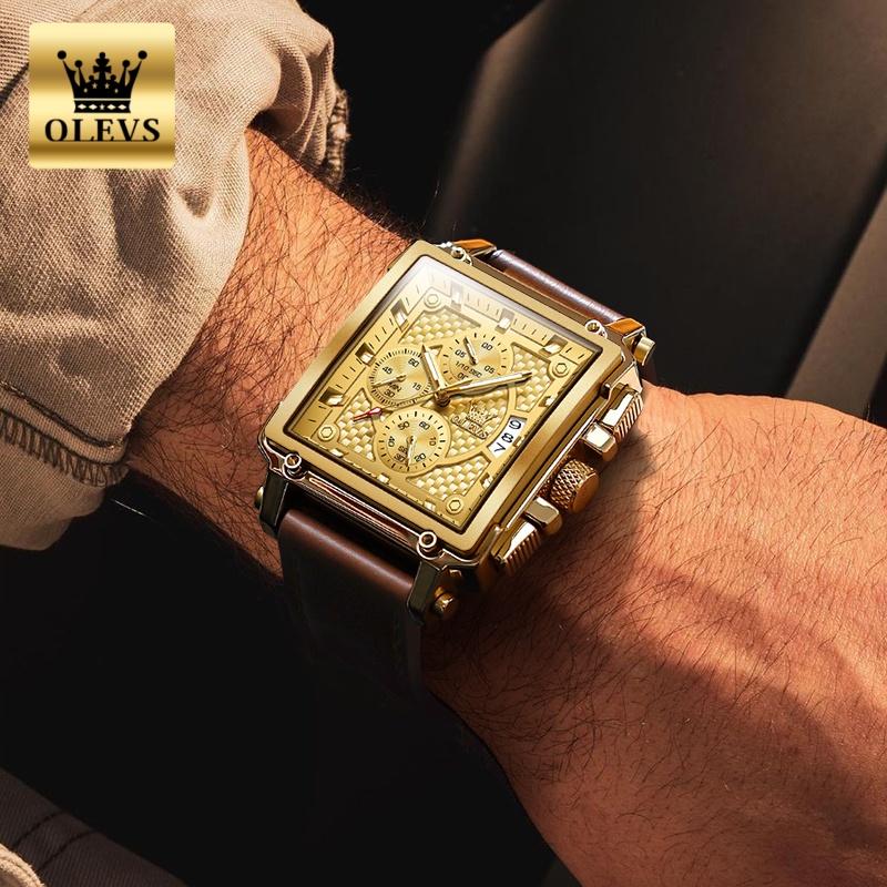 OLEVS brand mens watches water - đánh giá và giá Luxury Watch With Leather Strap